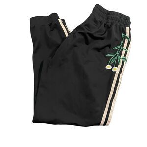 Adidas Track Pants Women’s Large Black Love Revolutions Ain’t No Sunshine Floral